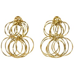 1970s Cartier Gold Cascade Circular Link Earrings