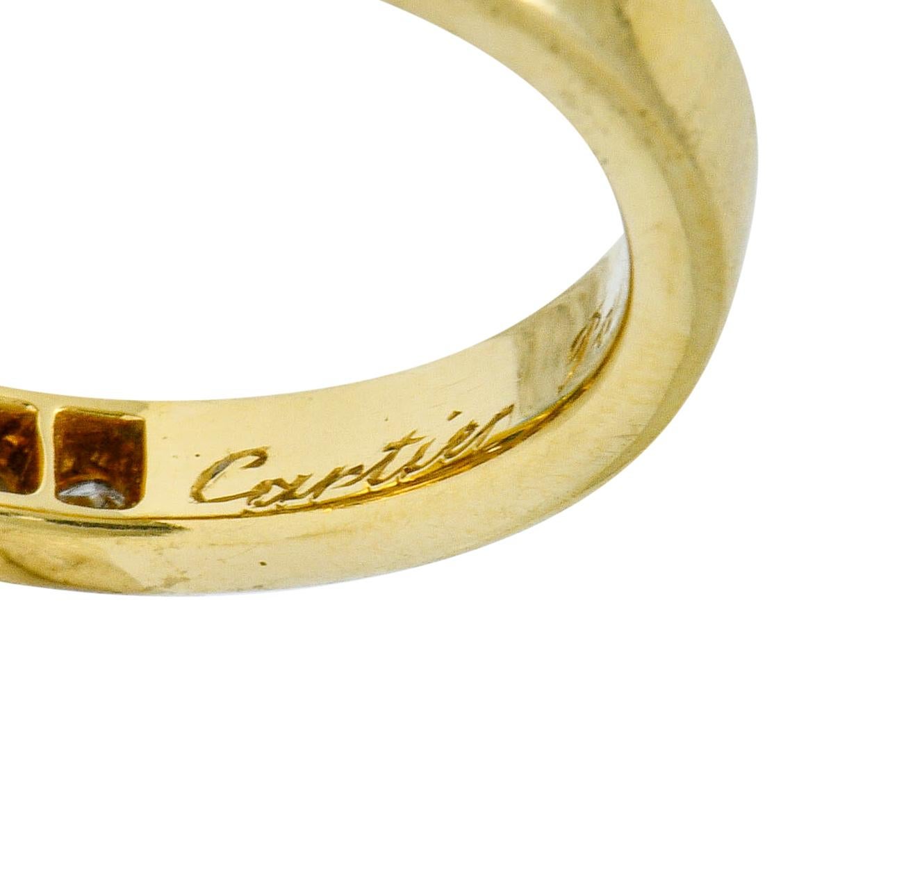 1970s Cartier Paris Diamond Turquoise 18 Karat Gold Bypass Ring, circa 1970s 2