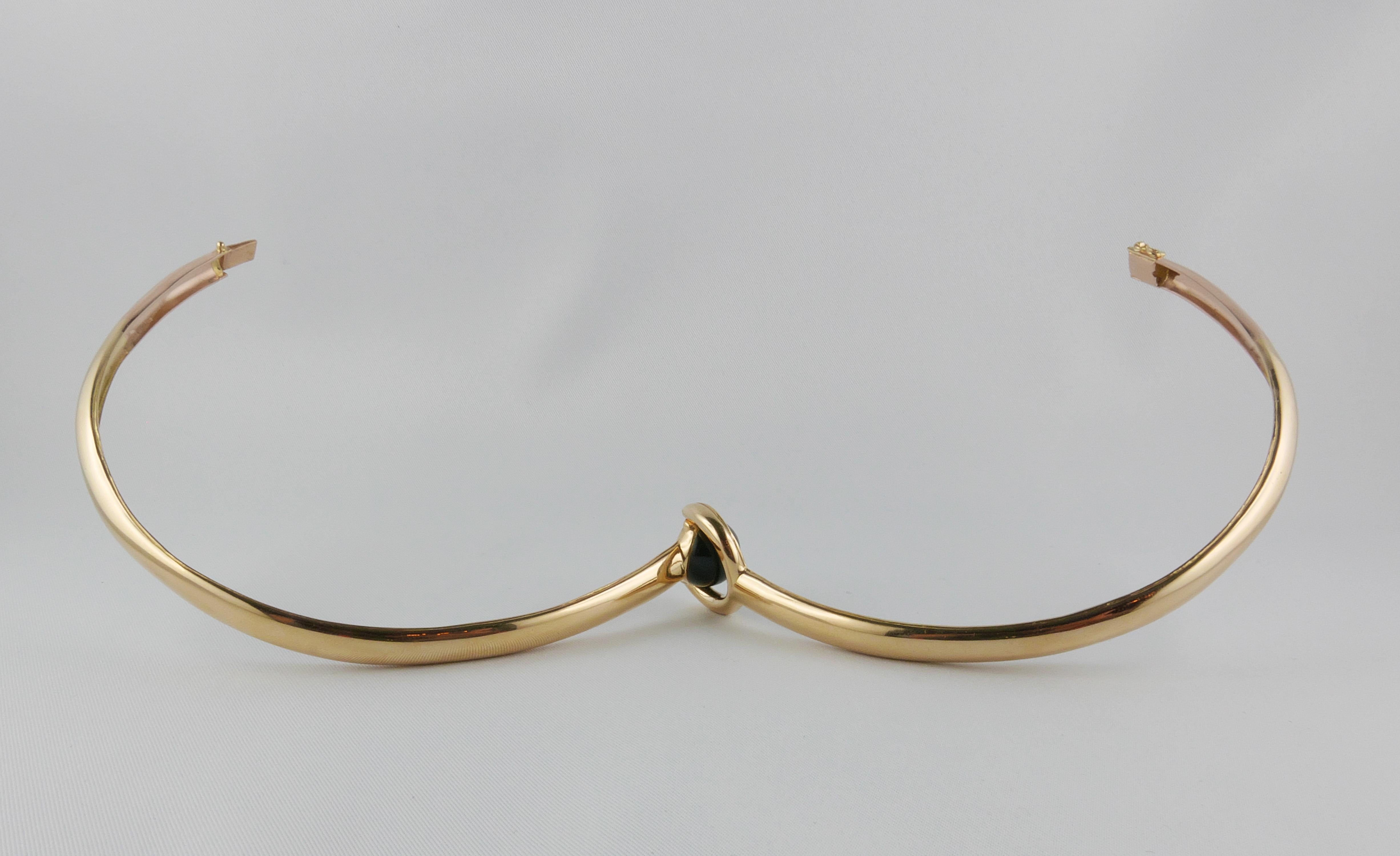 1970’s Cartier Yellow Gold and Onyx Choker In Good Condition In Torino, IT