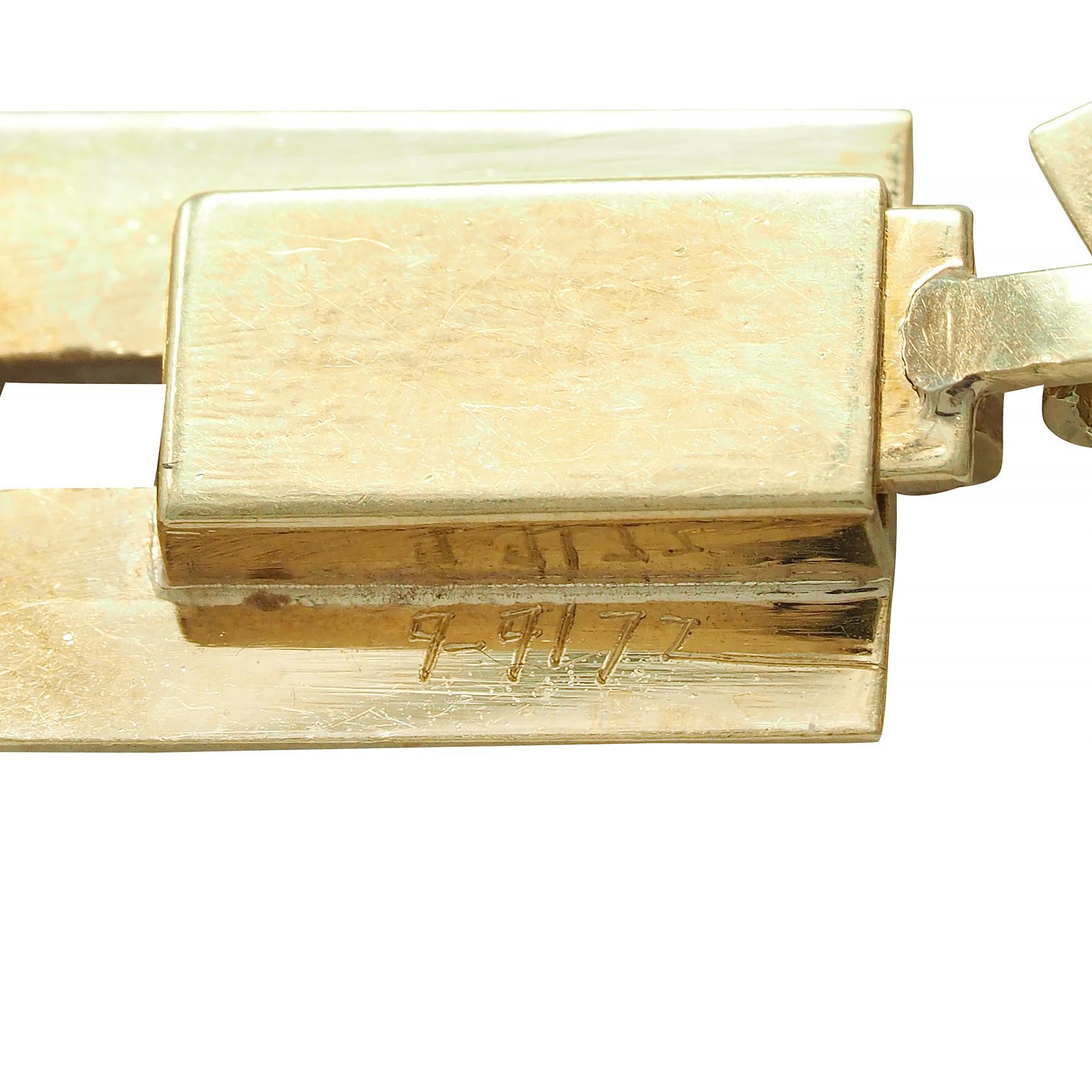 1970er Jahre geschnitzte Jade 14 Karat Gelbgold Gliederhalskette Vintage Station Halskette im Angebot 4