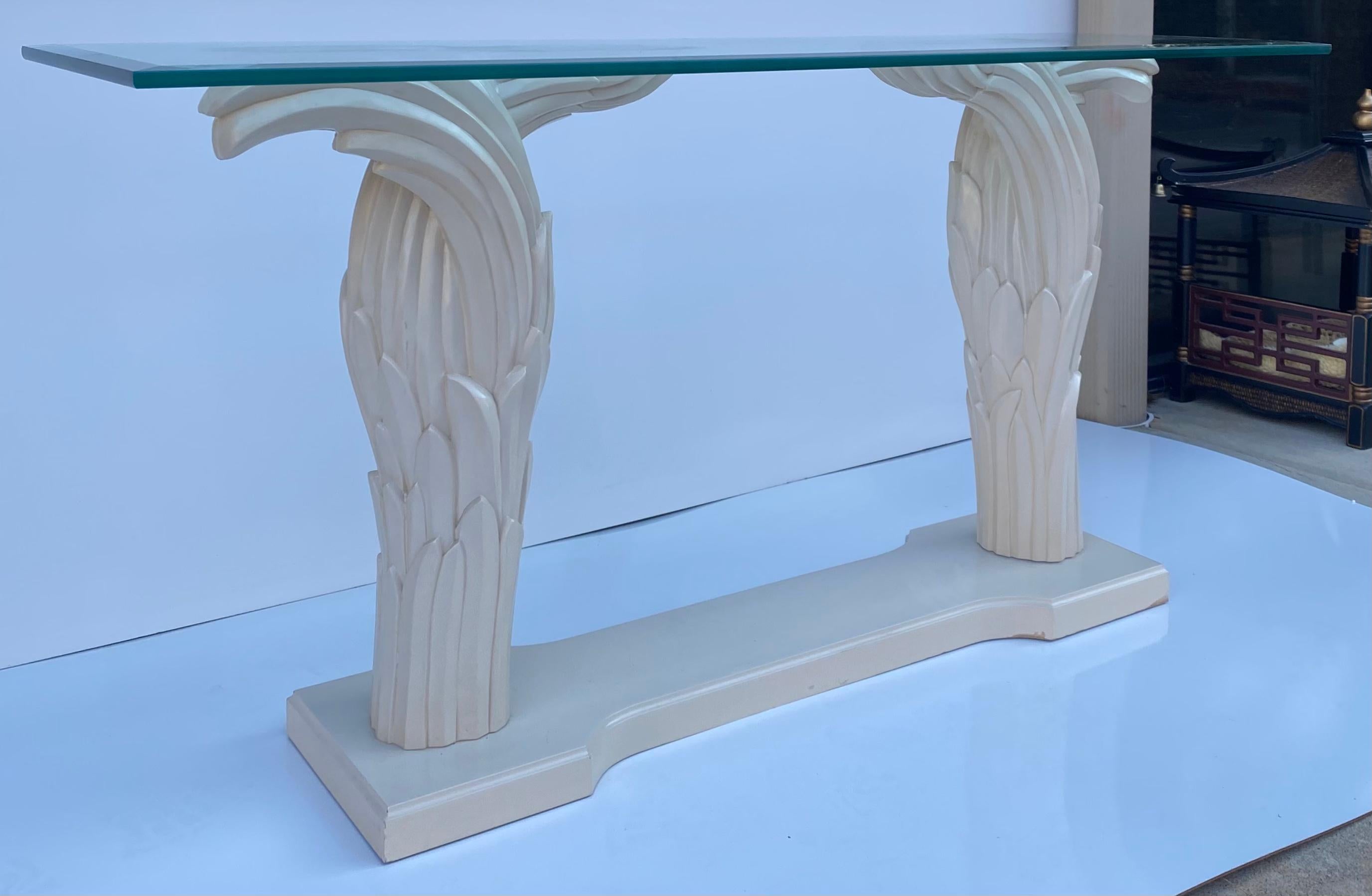 Italian 1970s Carved Serge Roche Style Console Table