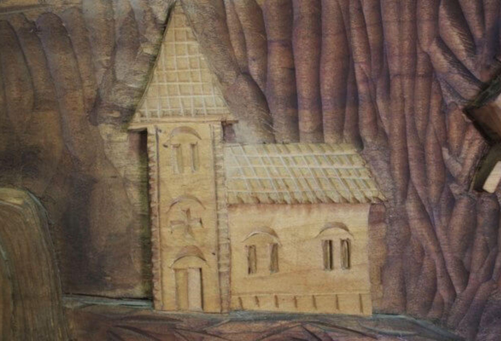 panneau décoratif en noyer sculpté des années 1970 - Une pièce d'artisanat intemporelle en vente 4