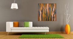 1970s Carved Wood Abstract Mosaic Wall Sculpture Panel by Blair York