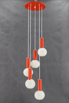 Lustre Cascade des années 1970 avec abat-jour en plastique de Pokrok Zilina, Tchécoslovaquie