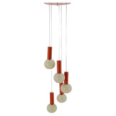1970s Cascade Chandelier with Plastic Shades, Czechoslovakia-