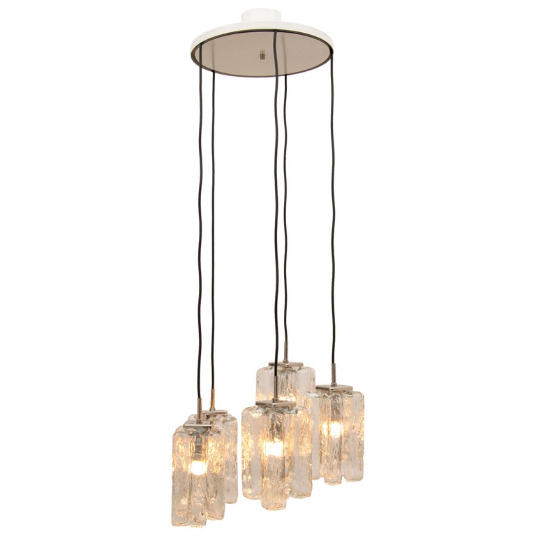 1970s Cascading 5 Light Hanging By J T Kalmar For Hanging Light By J T Kalmar