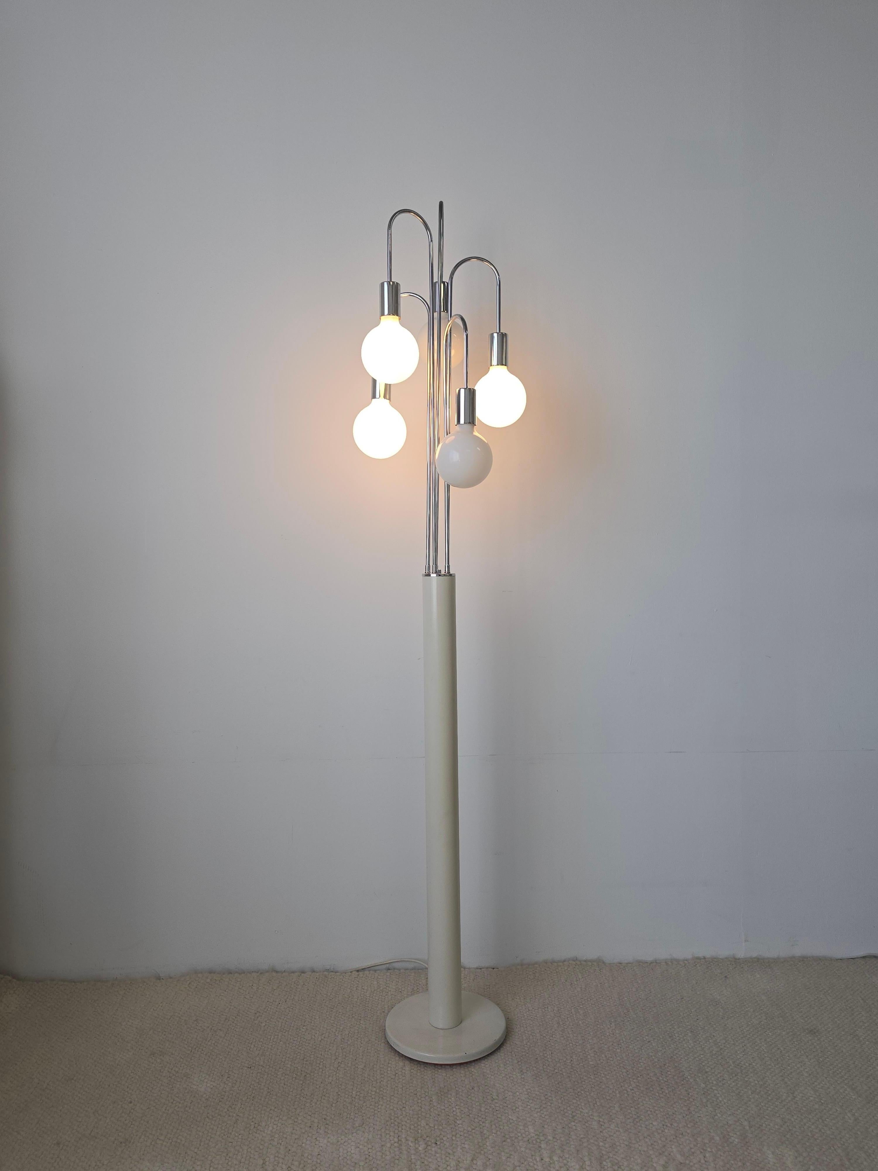 Post-Modern 1970s Cascading Chrome Waterfall Floor Lamp