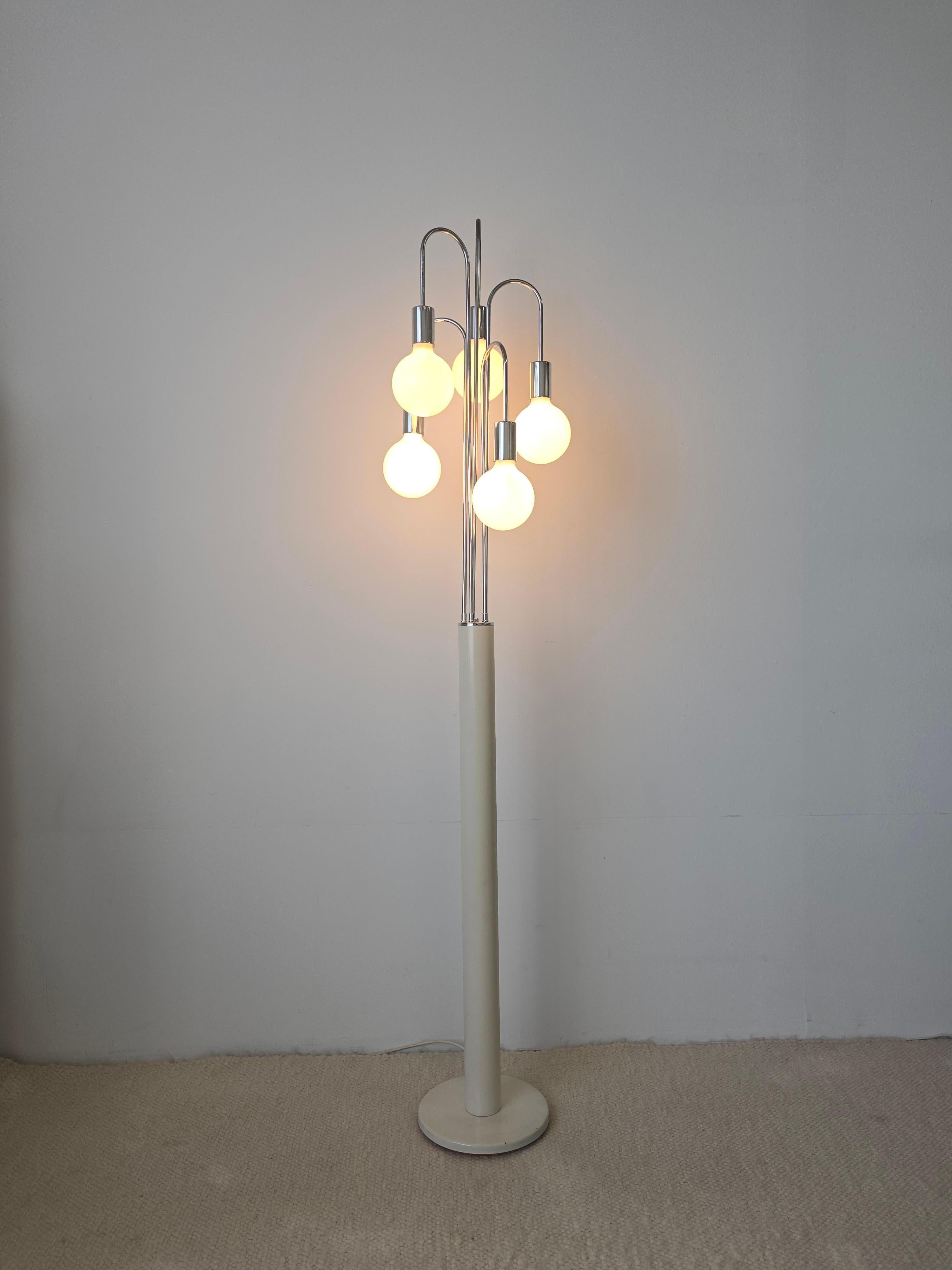 Other 1970s Cascading Chrome Waterfall Floor Lamp