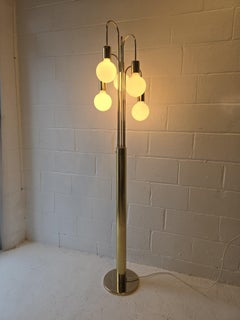1970s Cascading Waterfall Brass Waterfall Floor Lamp