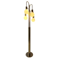 1970s Cascading Waterfall Brass Waterfall Floor Lamp