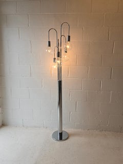1970s Cascading Waterfall Chrome Waterfall Floor Lamp Attr Sonneman