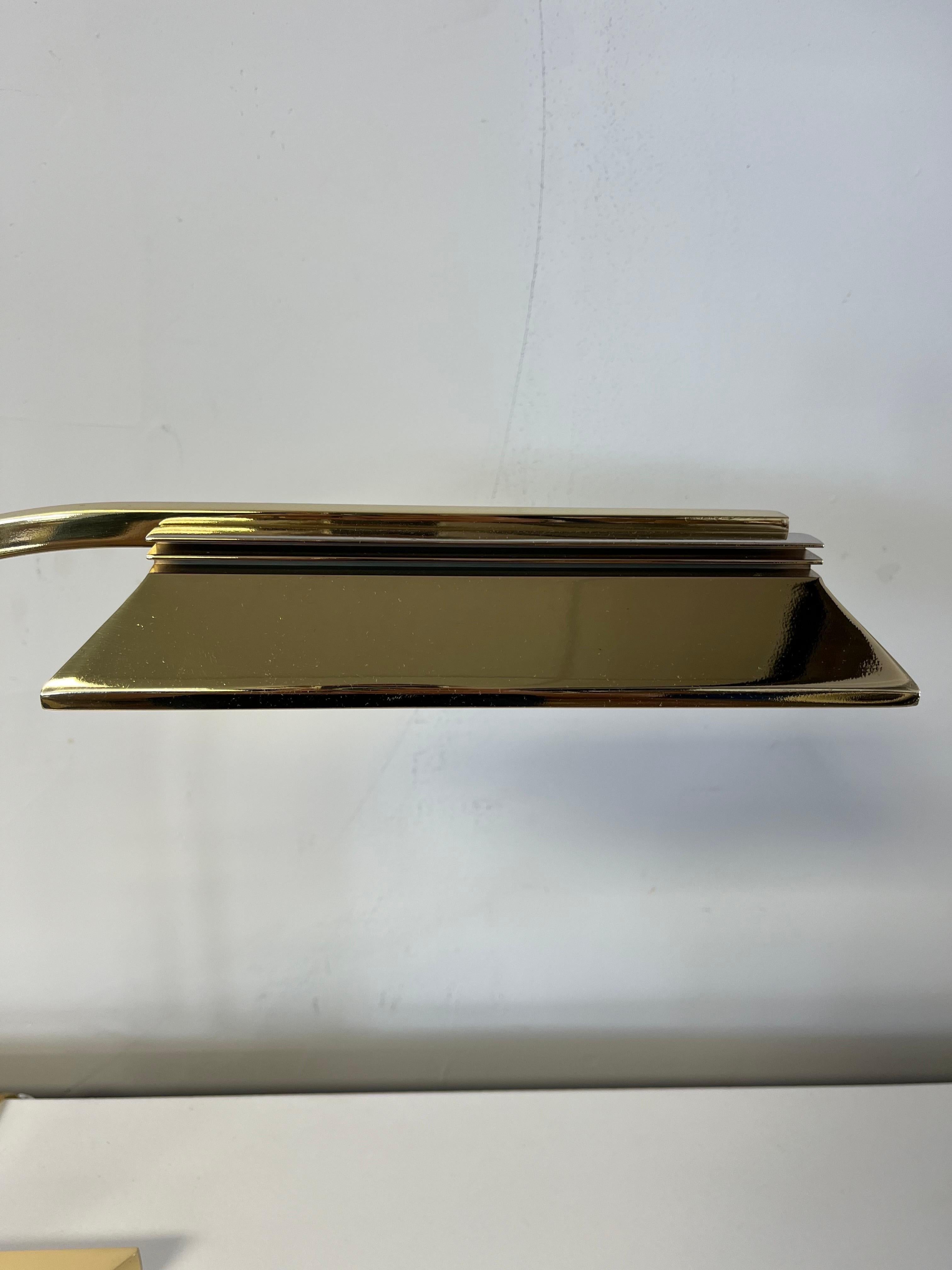 Italian 1970s Casella Brass Chrome Arrow Desk Lamp