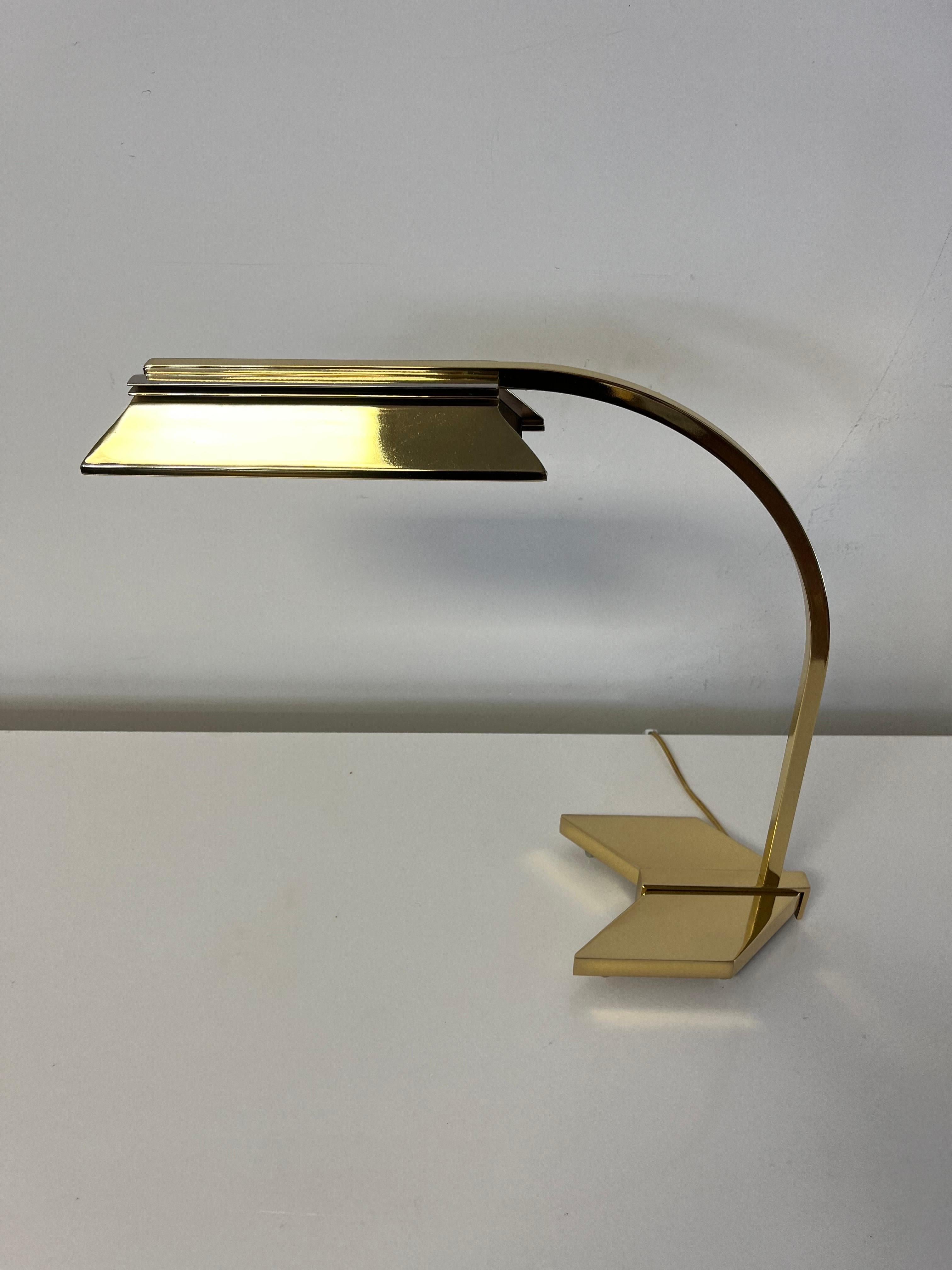 1970s Casella Brass Chrome Arrow Desk Lamp 3