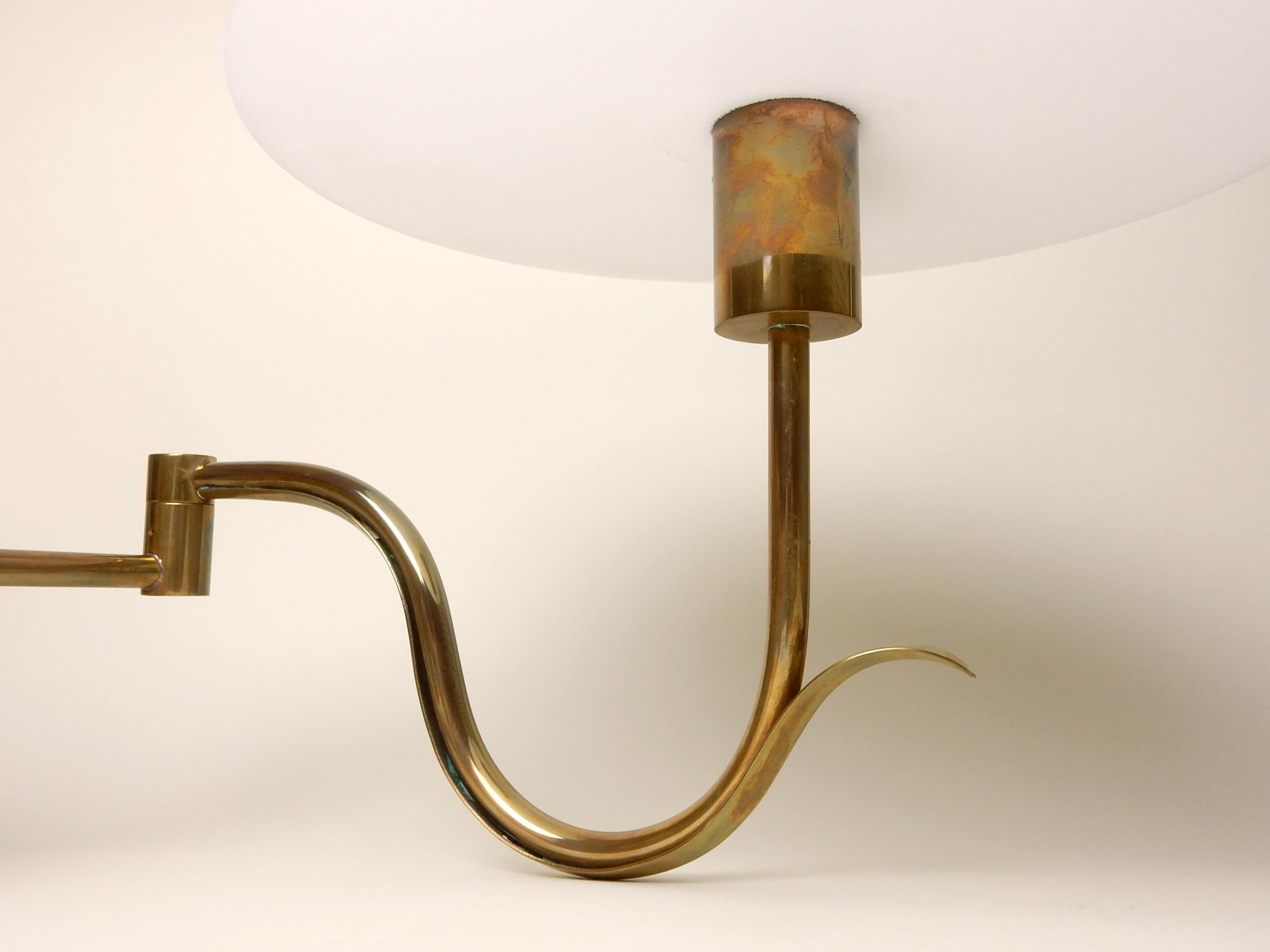 Art Deco  Casella Brass Swing arm Petal Wall Lamp Sconces