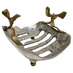 1970's Cast aluminium "Brutalist" log holder By David Marshall