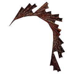 1970’s Cast Aluminum Copper Abstract Wall Sculpture 