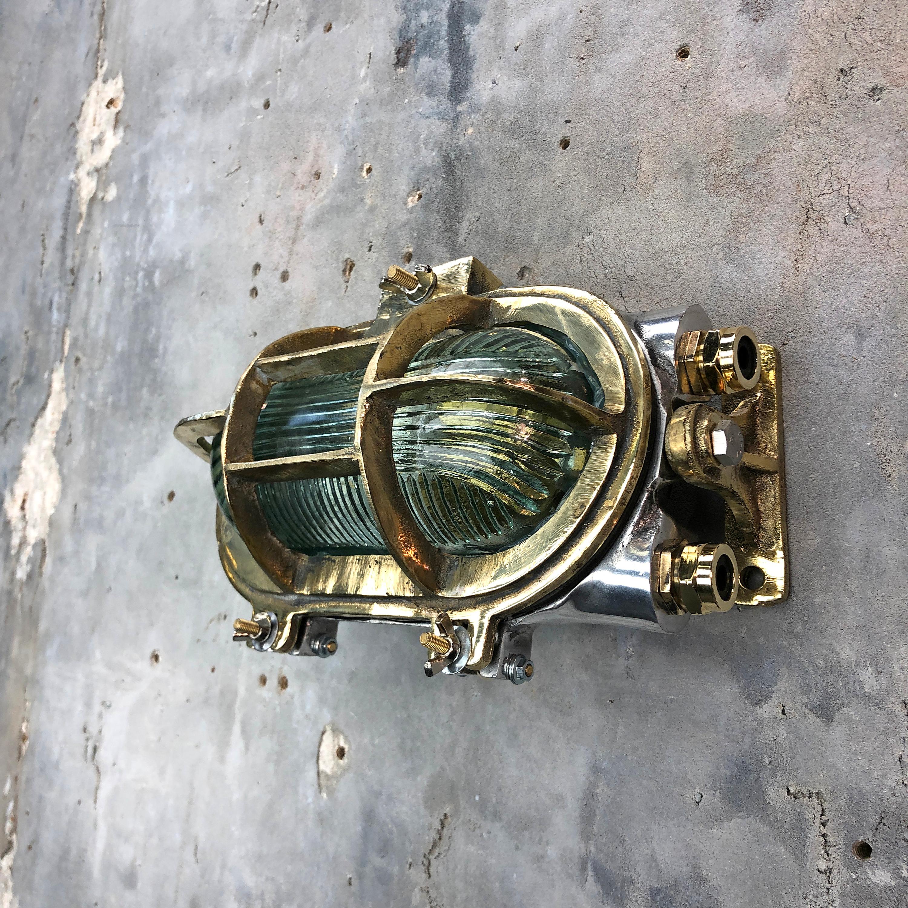 1970s Cast Brass and Aluminium Wall Light with Prismatic Glass and Tilt Function 8