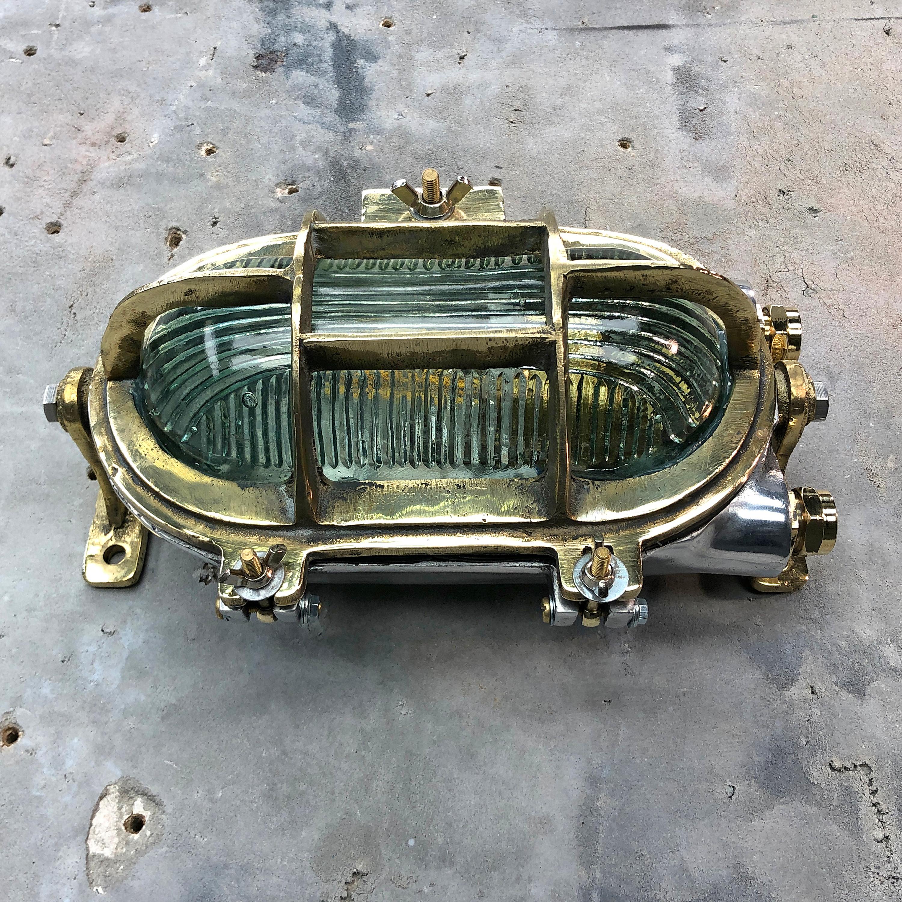 Aluminum 1970s Cast Brass and Aluminium Wall Light with Prismatic Glass and Tilt Function