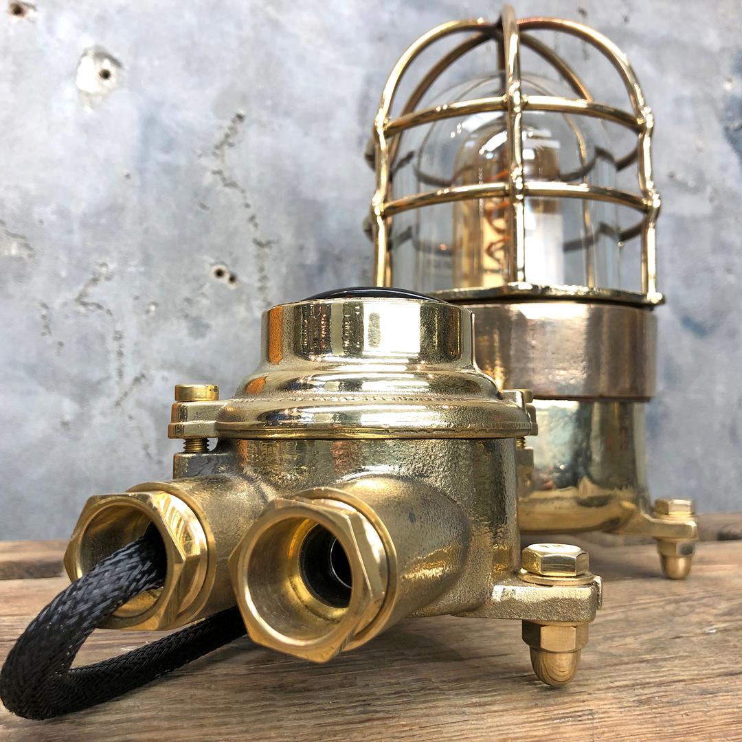 1970s Cast Brass and Bronze Explosion Proof Table Lamp with Isolator Switch For Sale 4