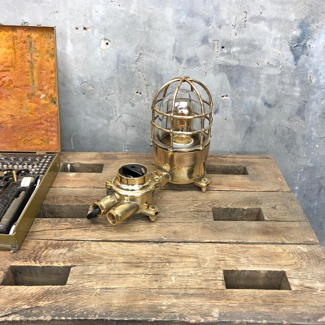 1970s Cast Brass and Bronze Explosion Proof Table Lamp with Isolator Switch For Sale 5