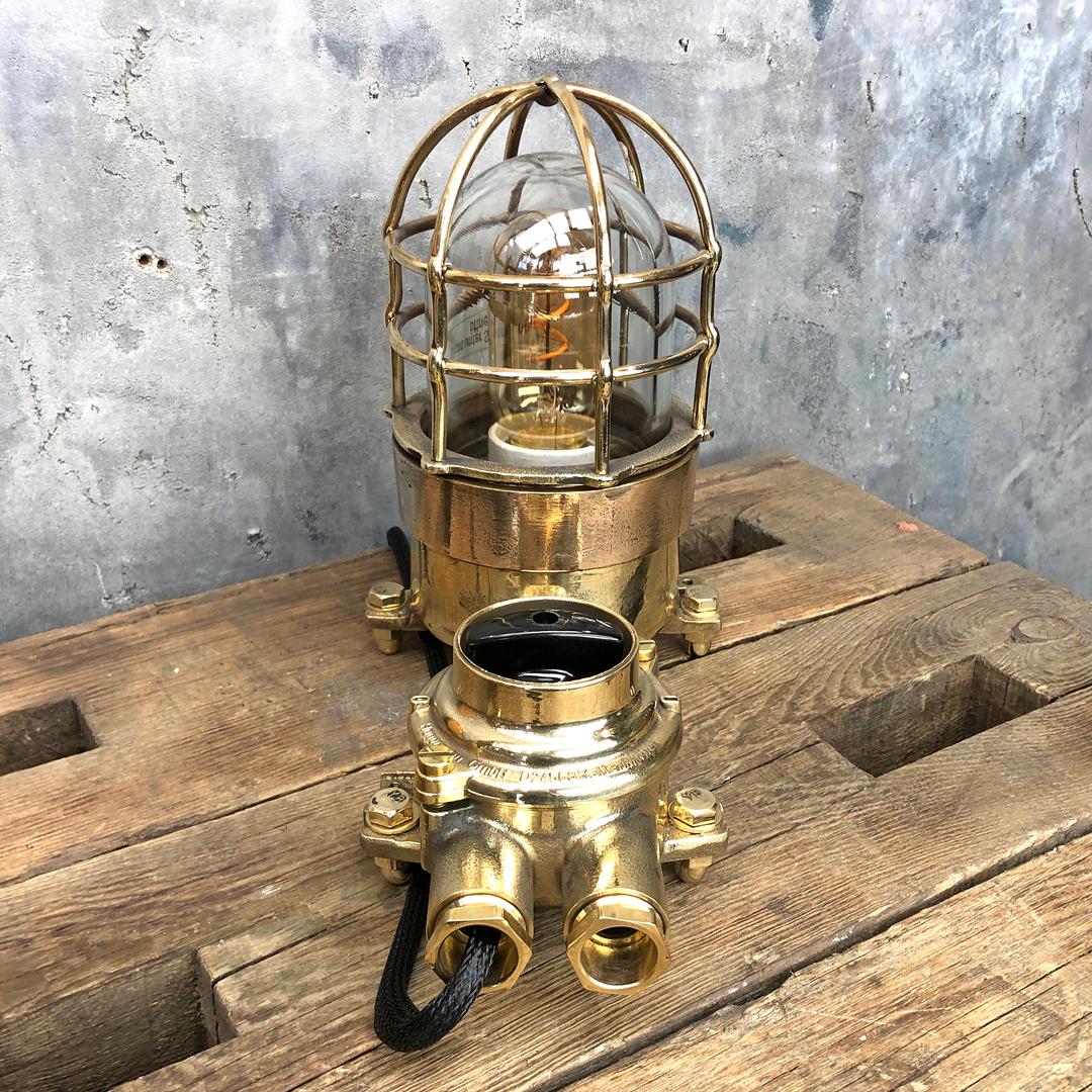 1970s Cast Brass and Bronze Explosion Proof Table Lamp with Isolator Switch For Sale 9