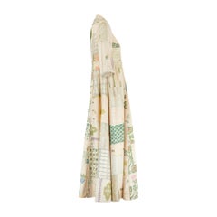 1970s Catherine Buckley Antique Floral Patchwork Dress