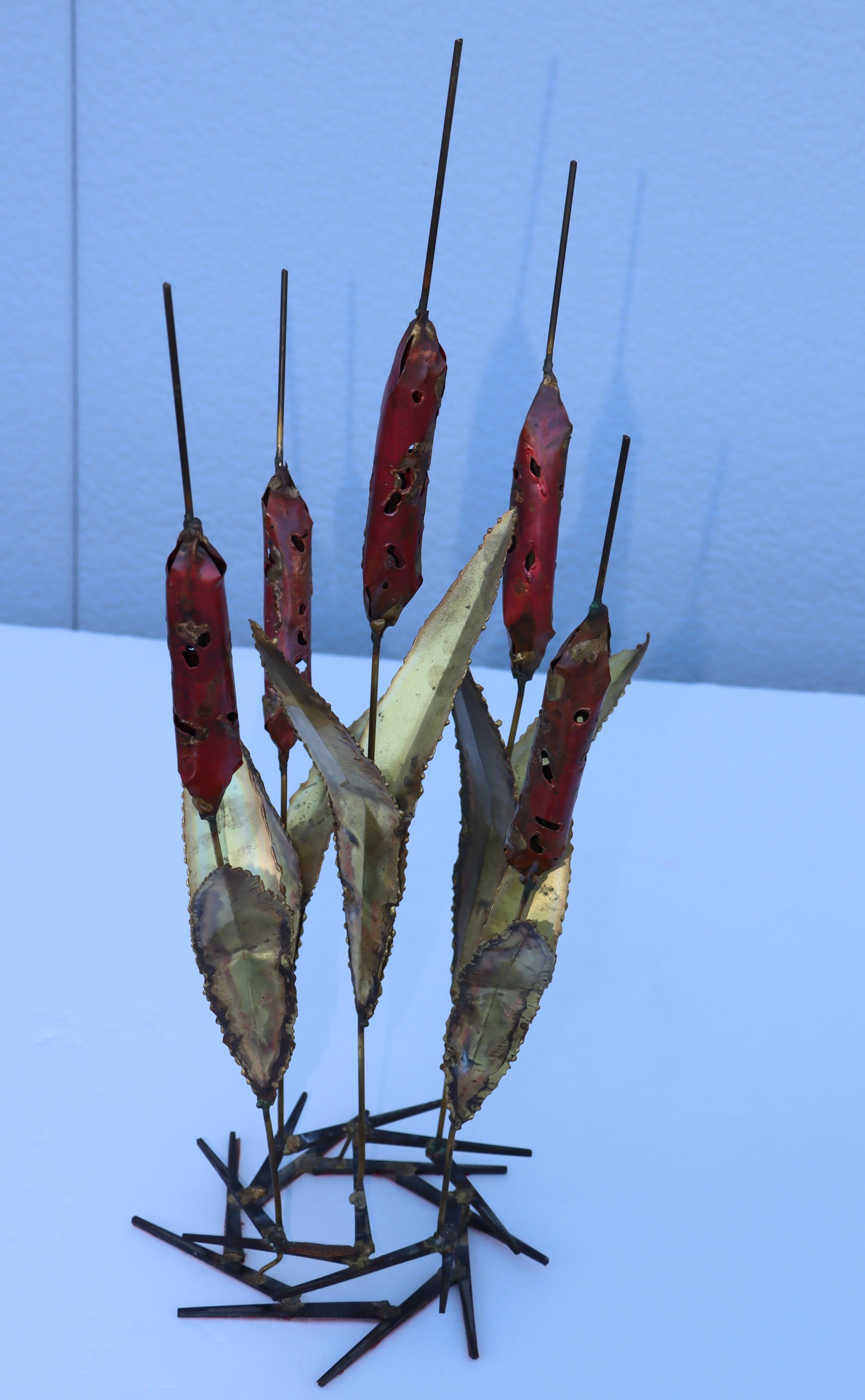 1970's Cattails Brutalist Table Sculpture 5