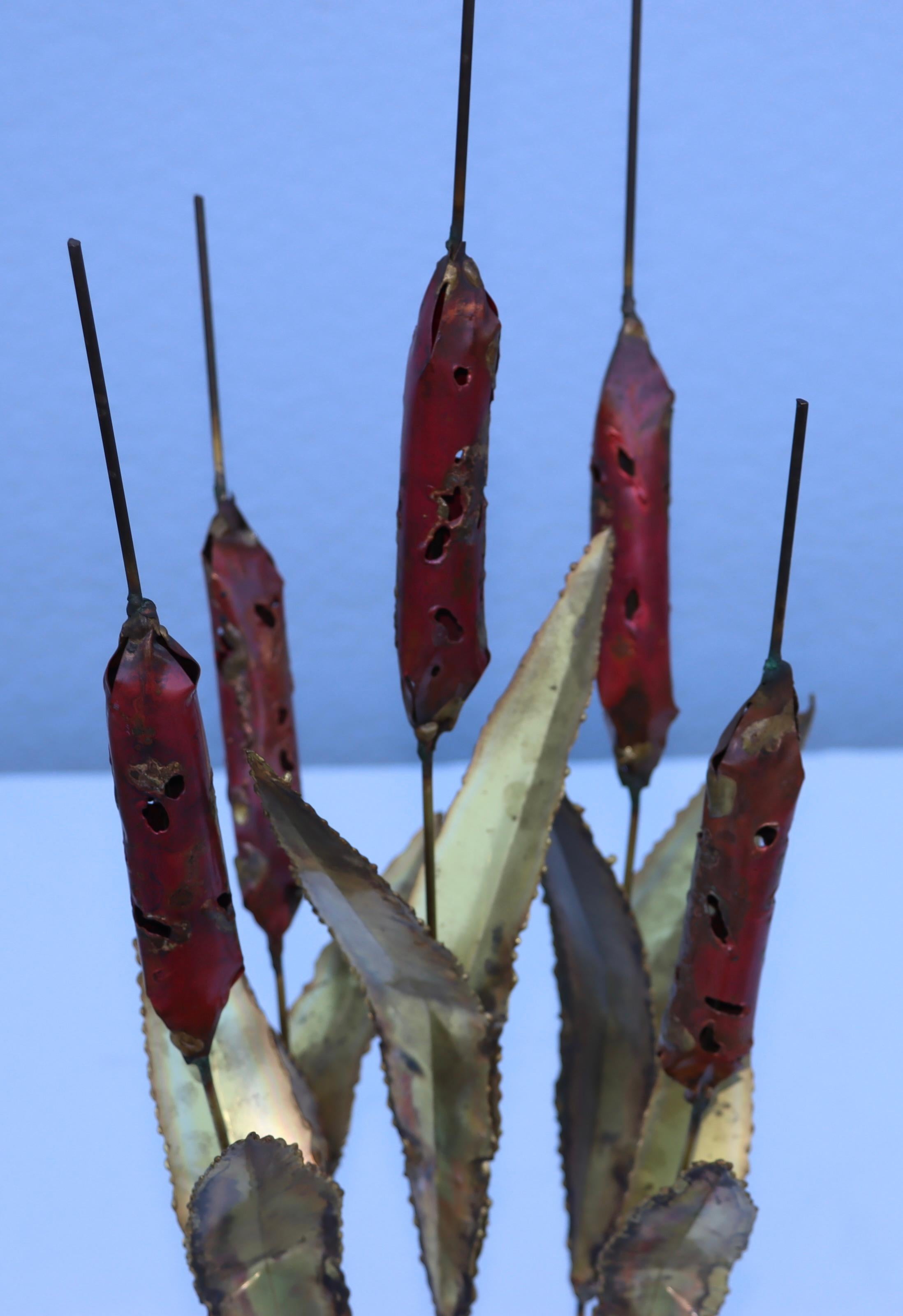 1970's Cattails Brutalist Table Sculpture 6