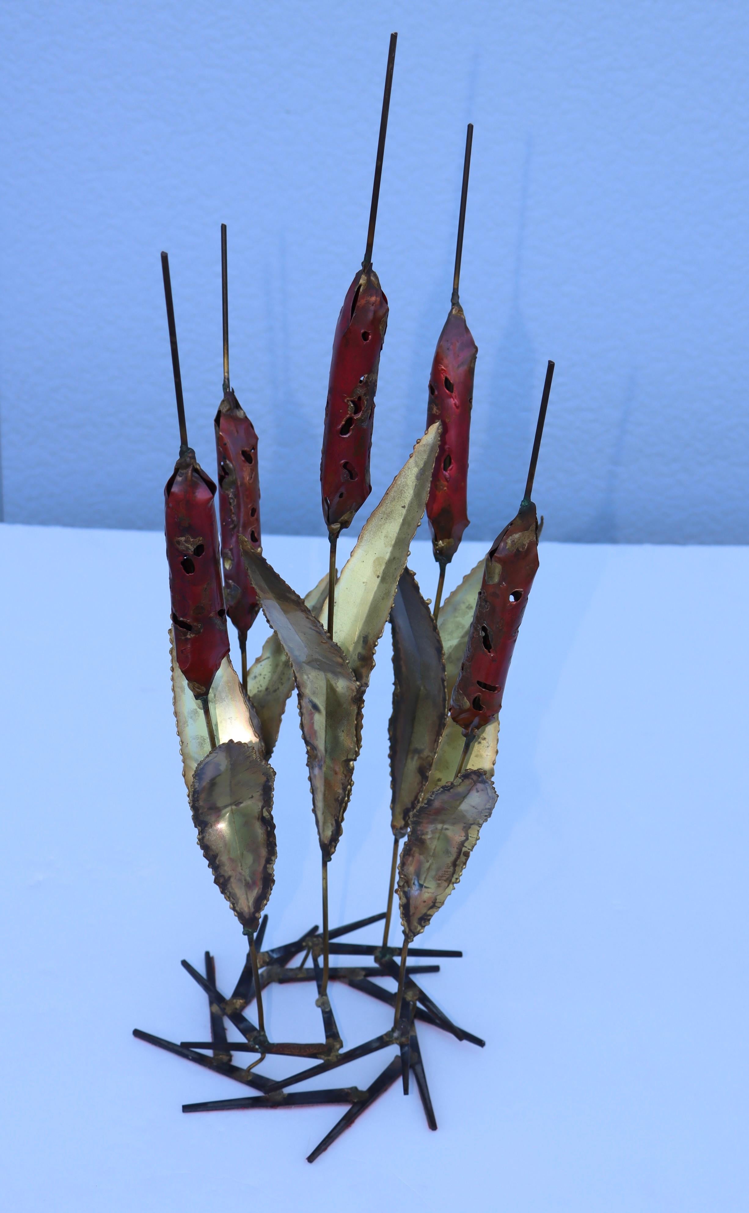 1970's Cattails Brutalist Table Sculpture 7
