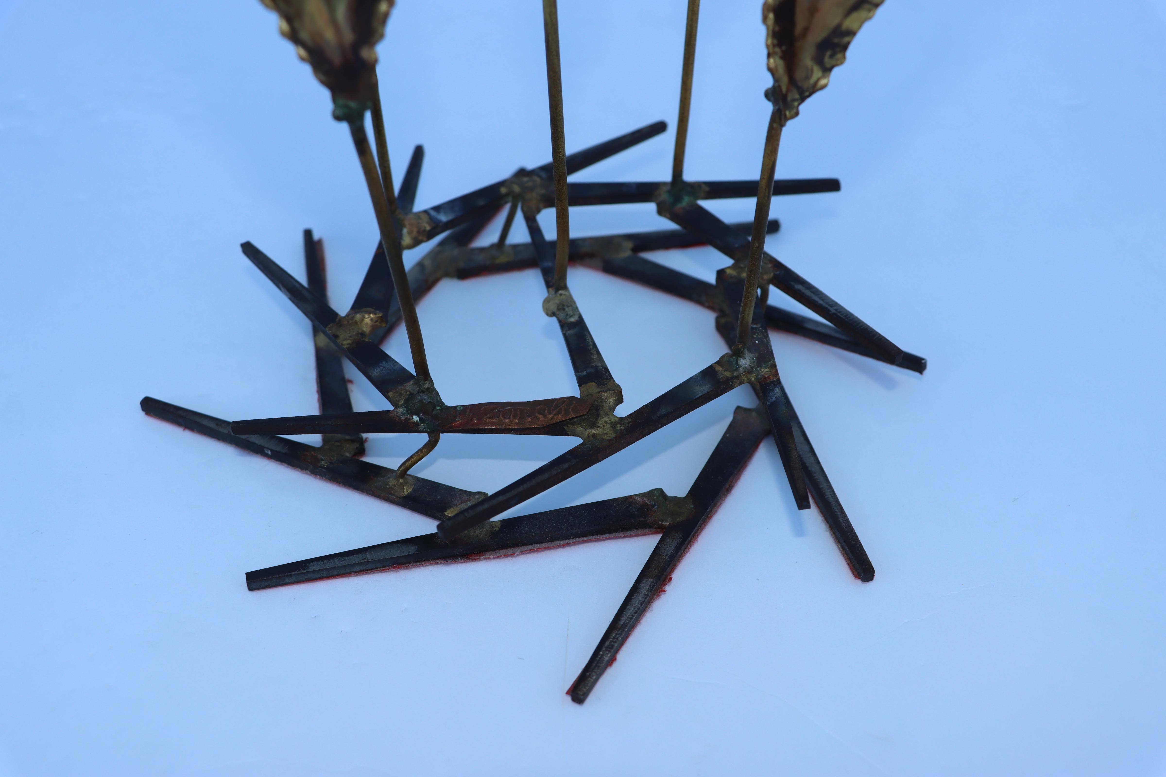 1970's Cattails Brutalist Table Sculpture 8