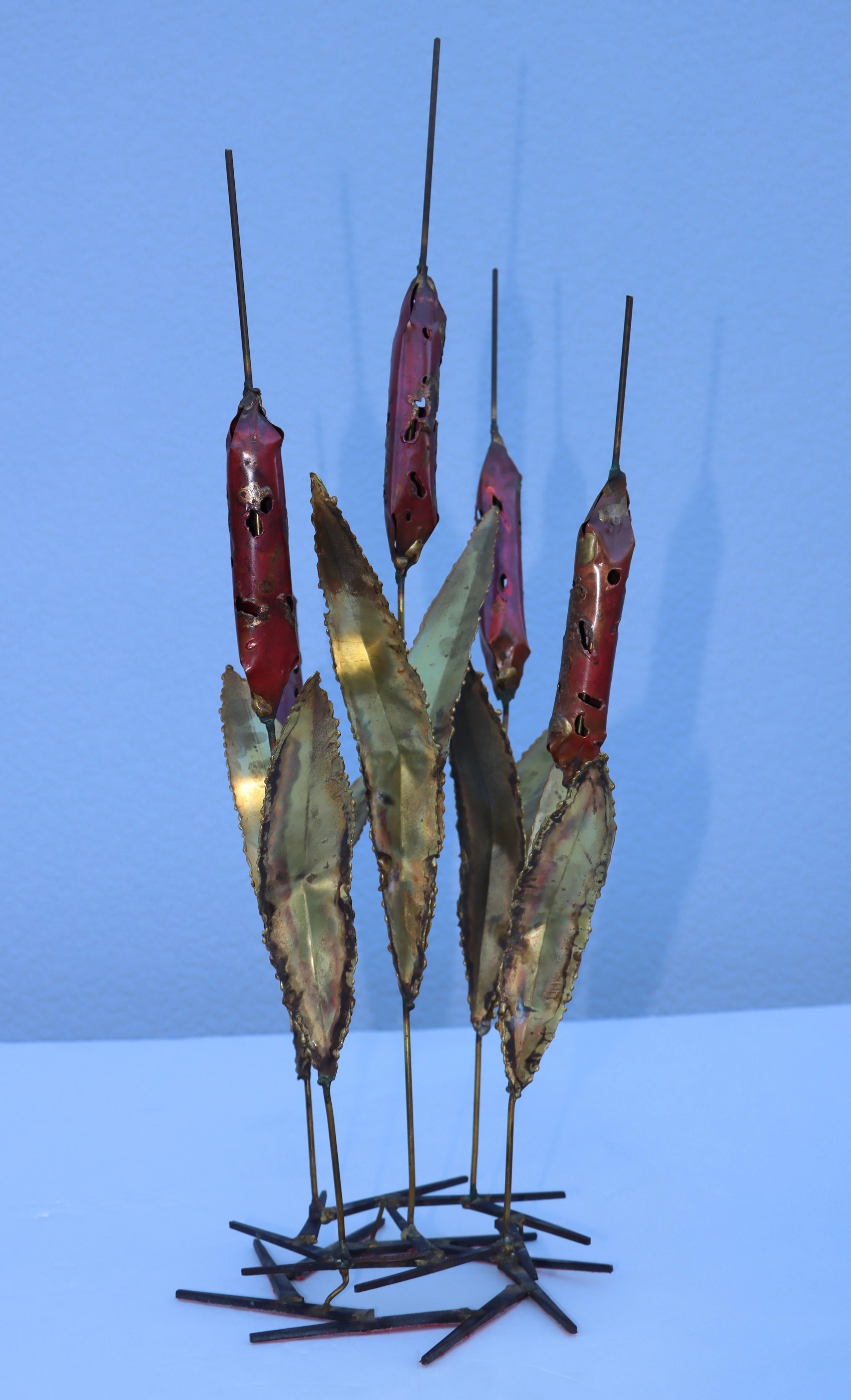 1970's Cattails Brutalist Table Sculpture 9