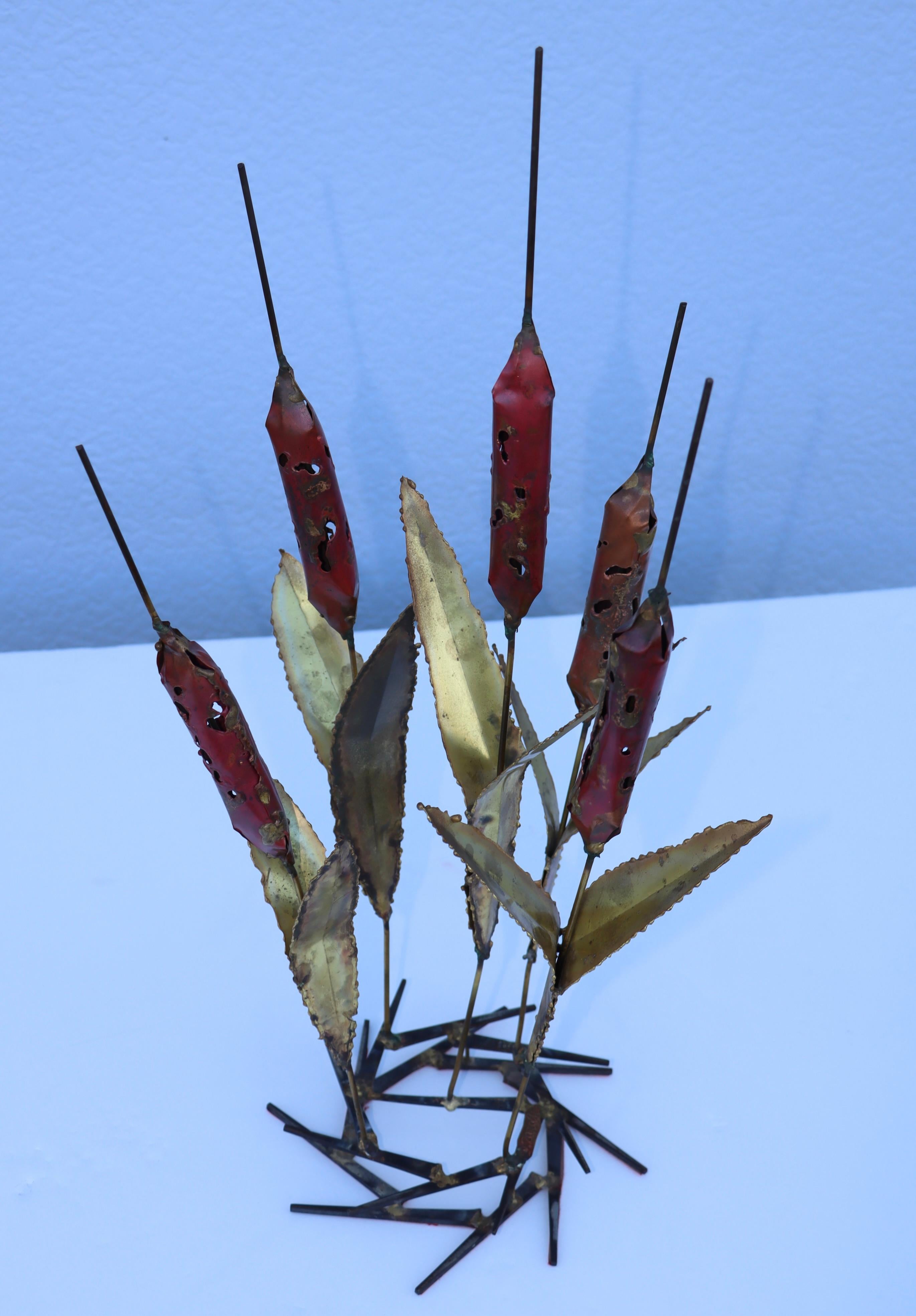 1970's Cattails Brutalist Table Sculpture 10