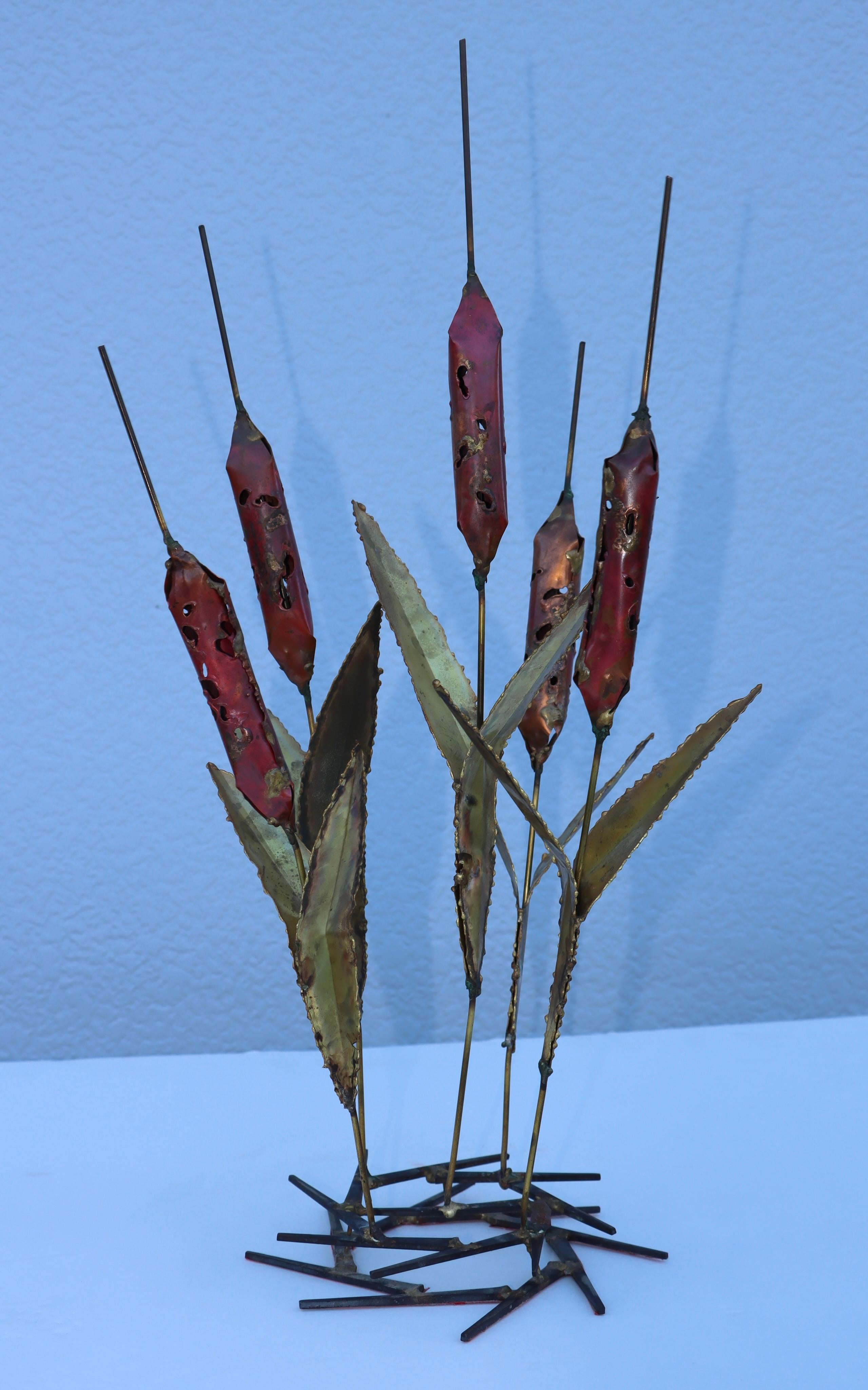 1970's brutalist cattail with nail base 