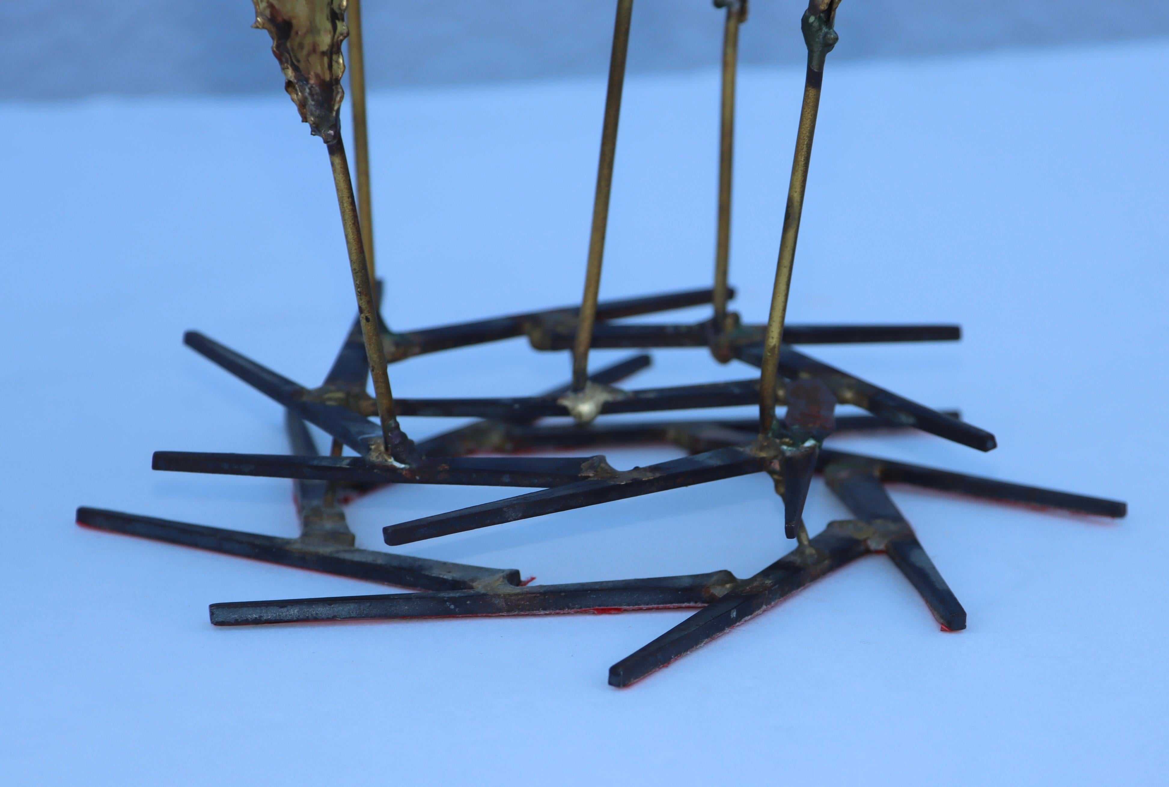 North American 1970's Cattails Brutalist Table Sculpture