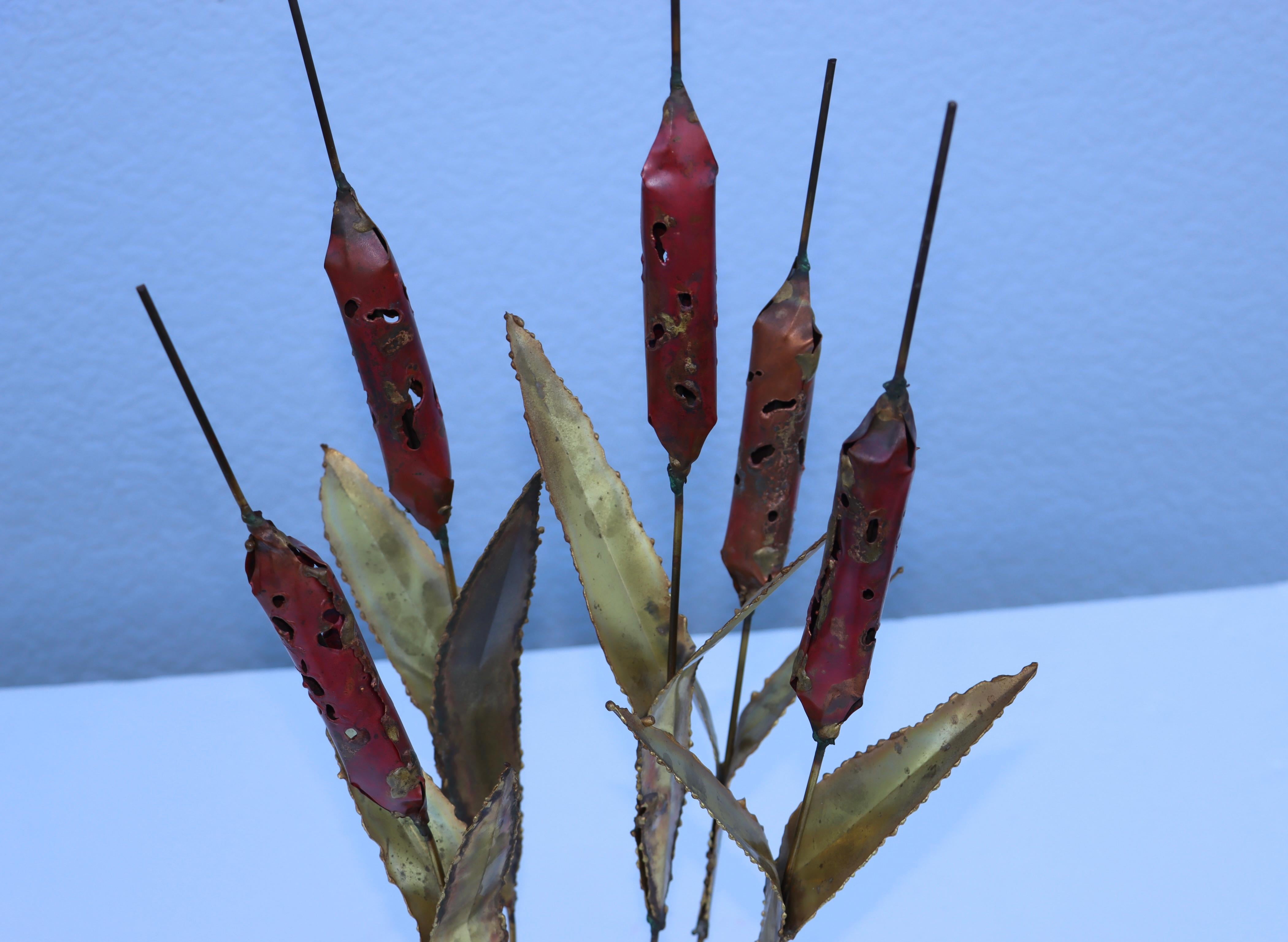 1970's Cattails Brutalist Table Sculpture 2