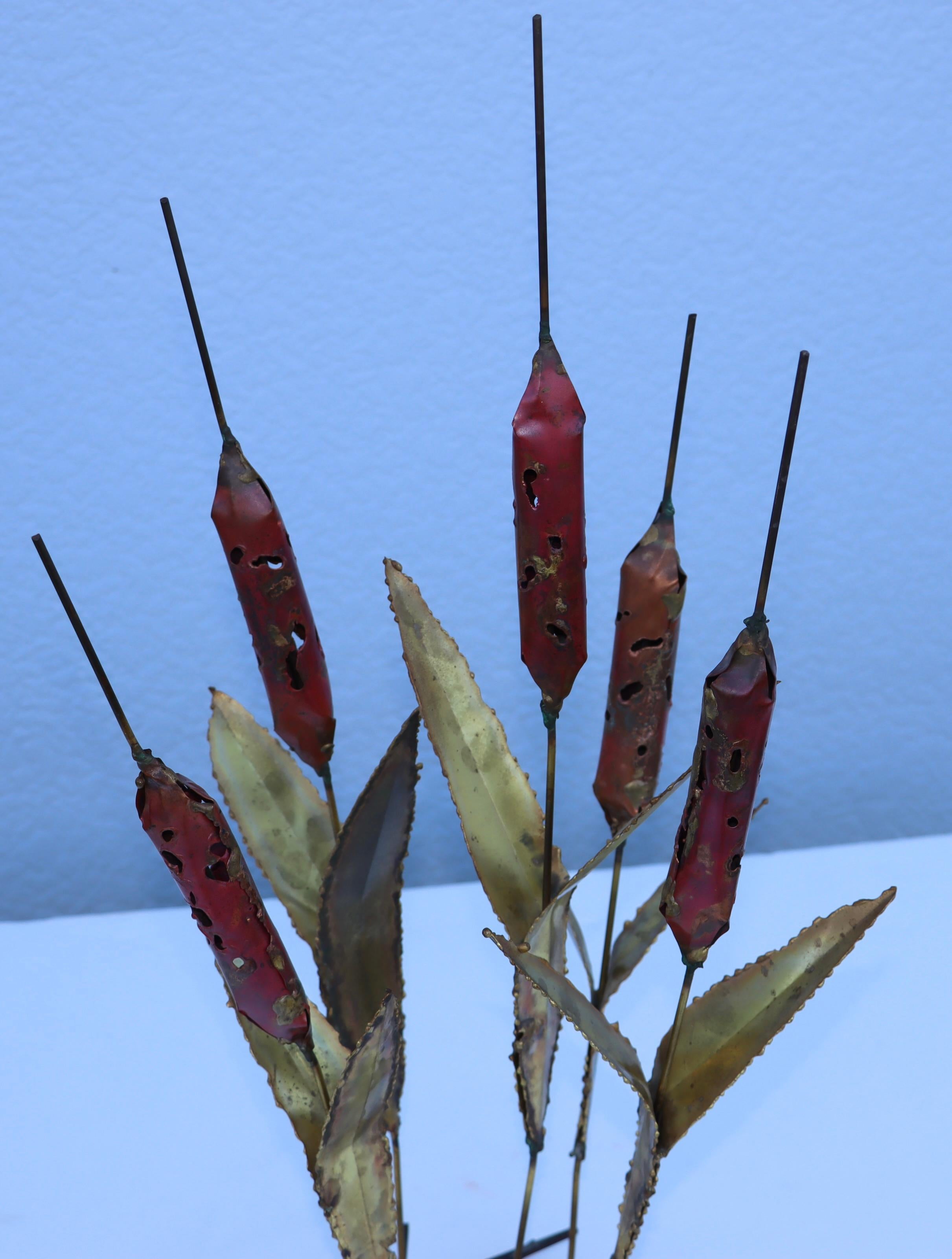 1970's Cattails Brutalist Table Sculpture 3