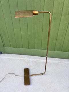 1970's Cedric Hartman Model 1MUWV Brass Low Profile Floor Lamp Luminaire