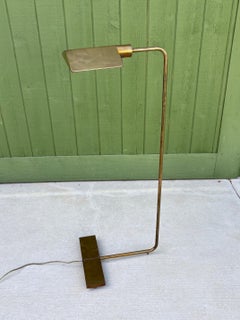 Lampada da terra a basso profilo in ottone Cedric Hartman Model 1MUWV degli anni '70