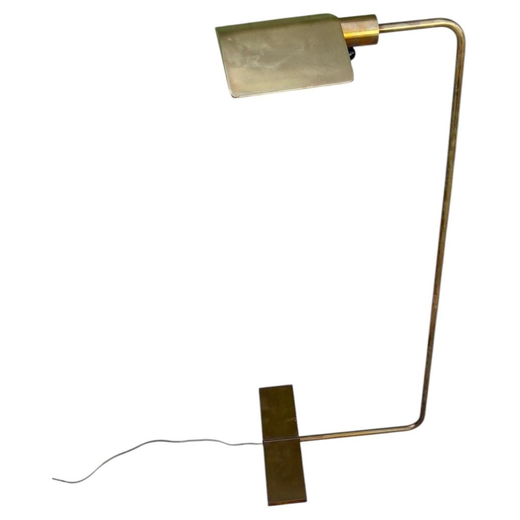 1970's Cedric Hartman Model 1MUWV Brass Low Profile Floor Lamp Luminaire