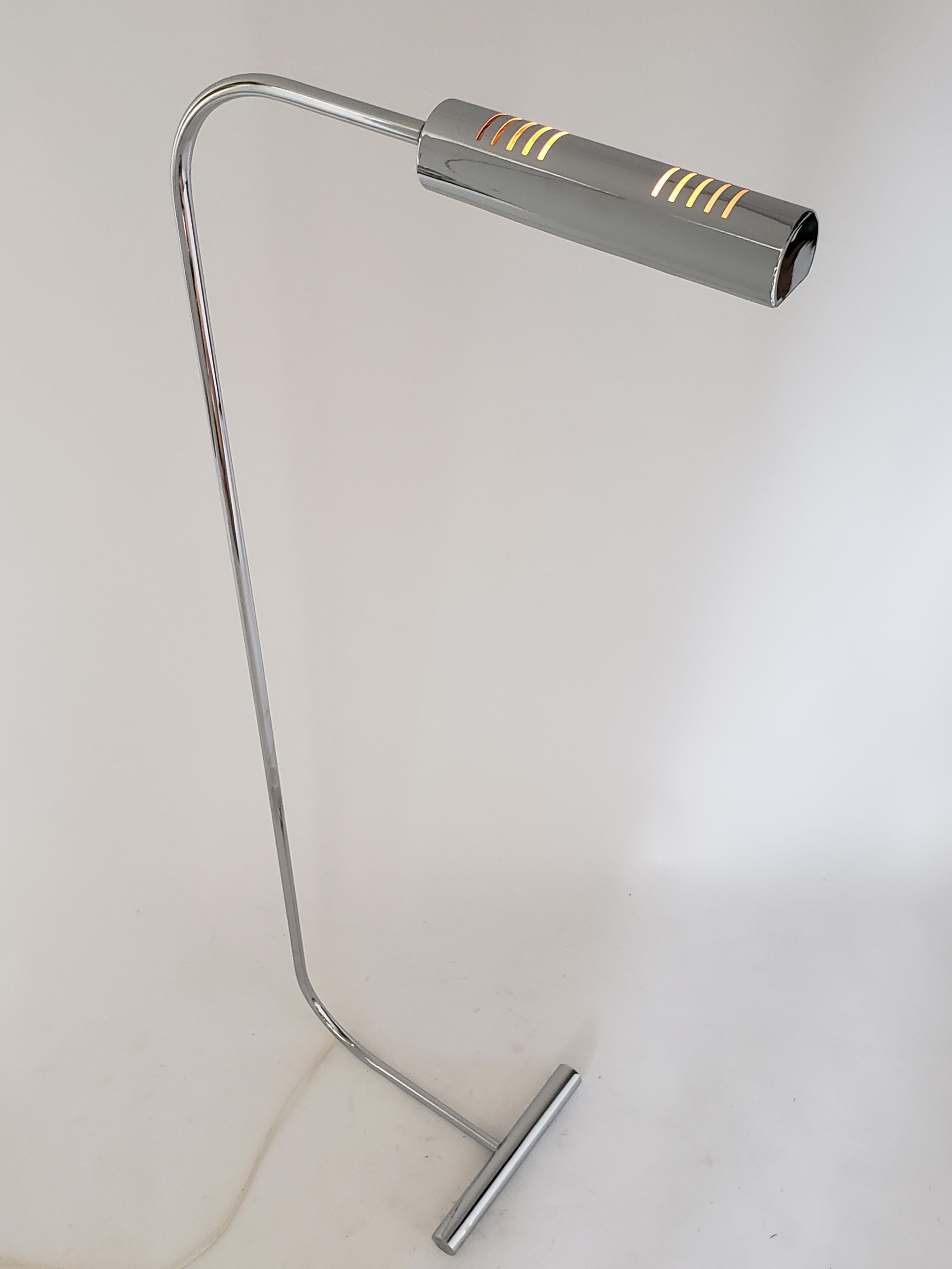 Mid-Century Modern 1970s Cedric Hartman Style Chrome Floor Lamp, USA
