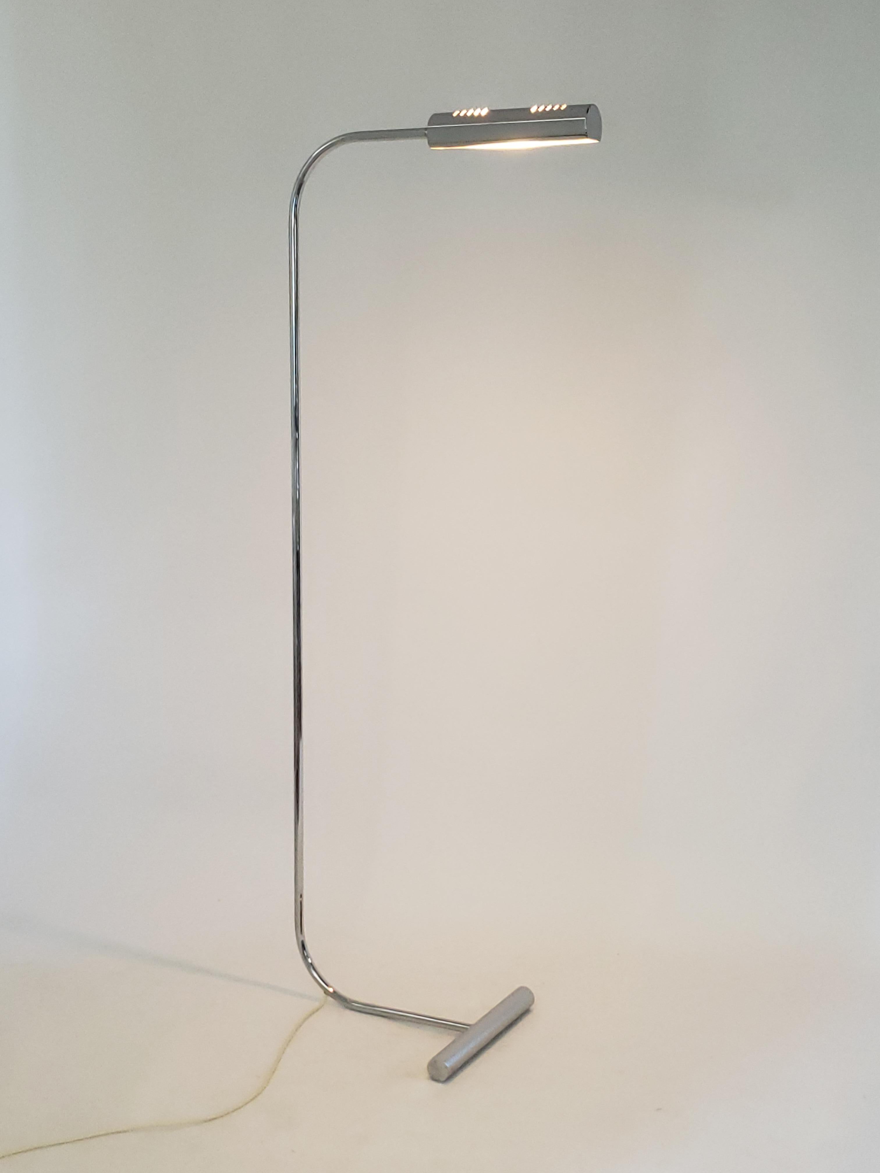 Late 20th Century 1970s Cedric Hartman Style Chrome Floor Lamp, USA