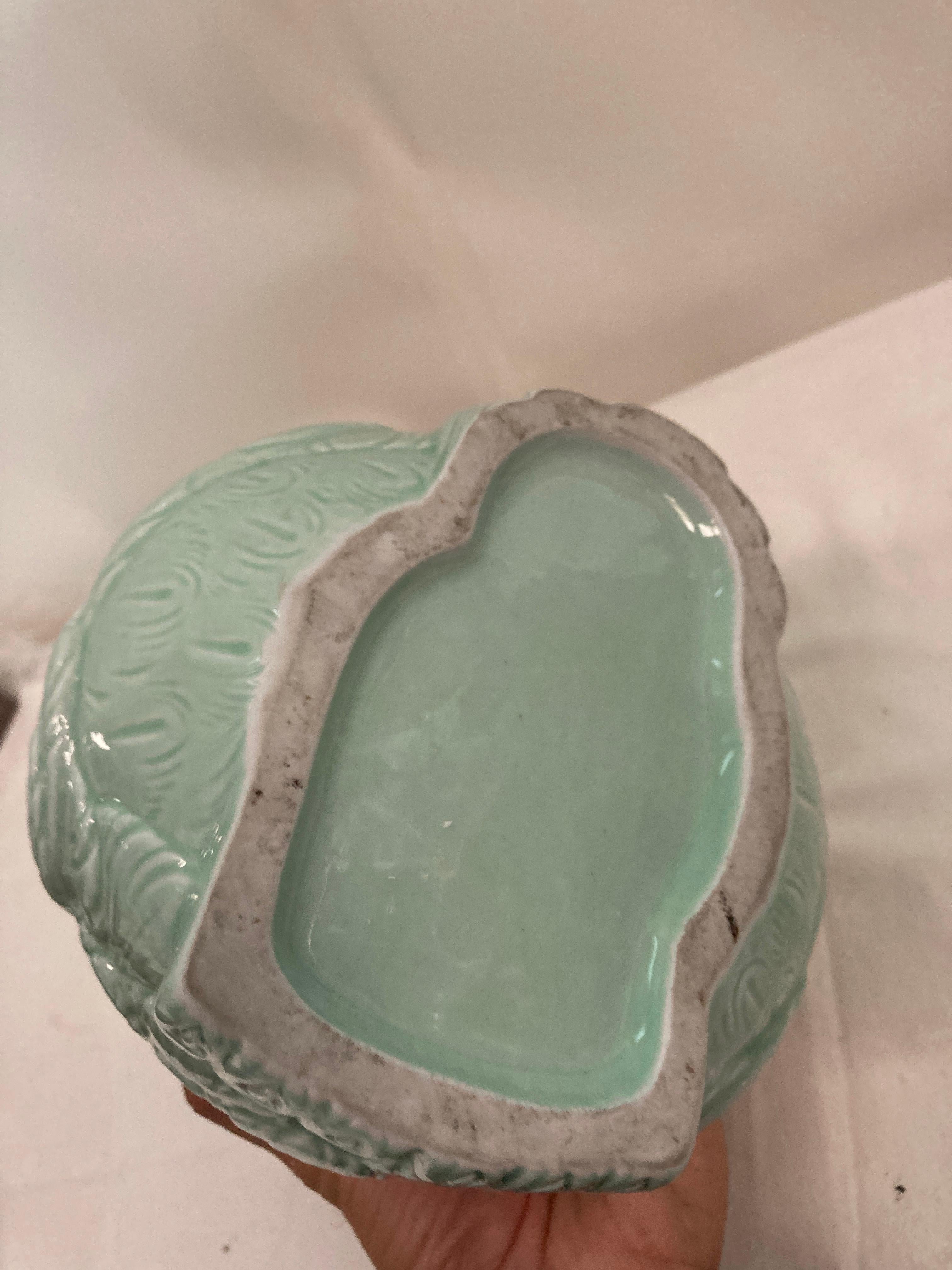 1970's Celadon porcelain an silver plated parrot pot  For Sale 2