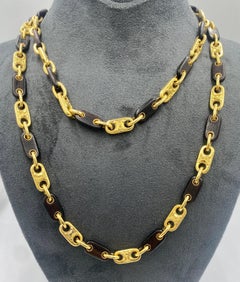 1970s Celine 18k gold and ebony necklace