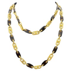 Vintage 1970s Celine 18k gold and ebony necklace