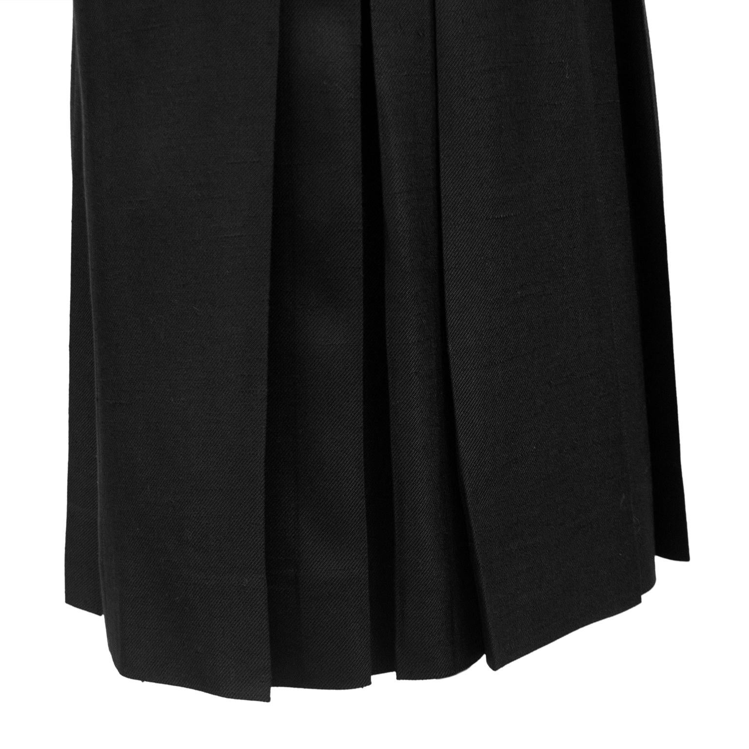 1970 Jupe plissée noire de Celine Pour femmes en vente
