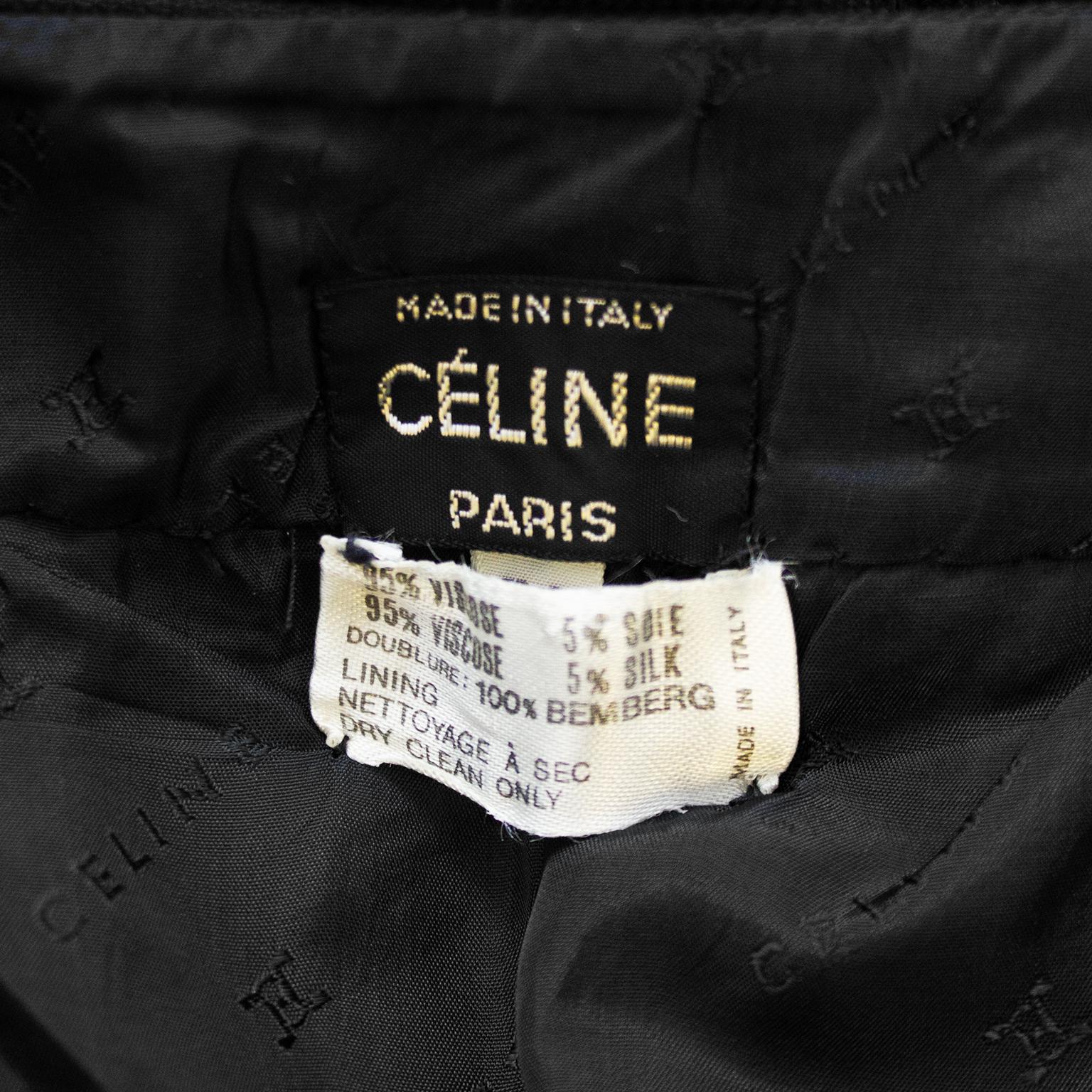 1970 Jupe plissée noire de Celine en vente 1