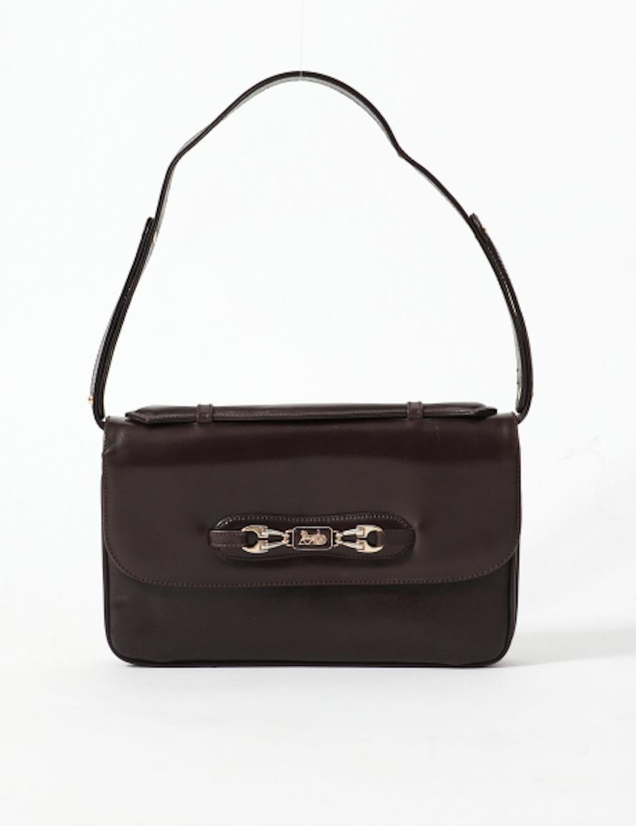 1970s Celine Brown Box Horsebit Leather Bag 2