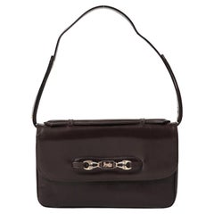 1970s Celine Brown Box Horsebit Leather Bag
