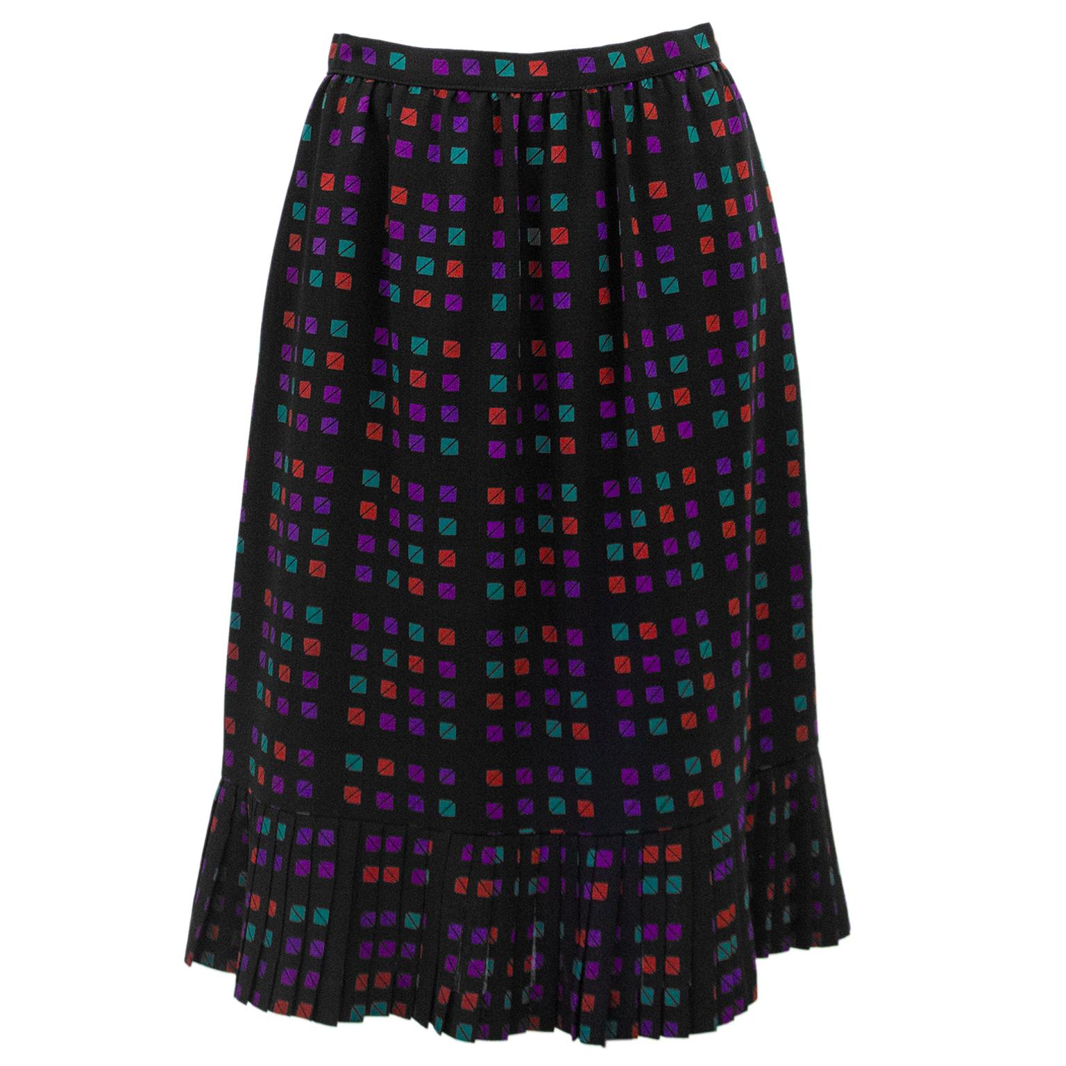 1970s Celine Geometric Skirt
