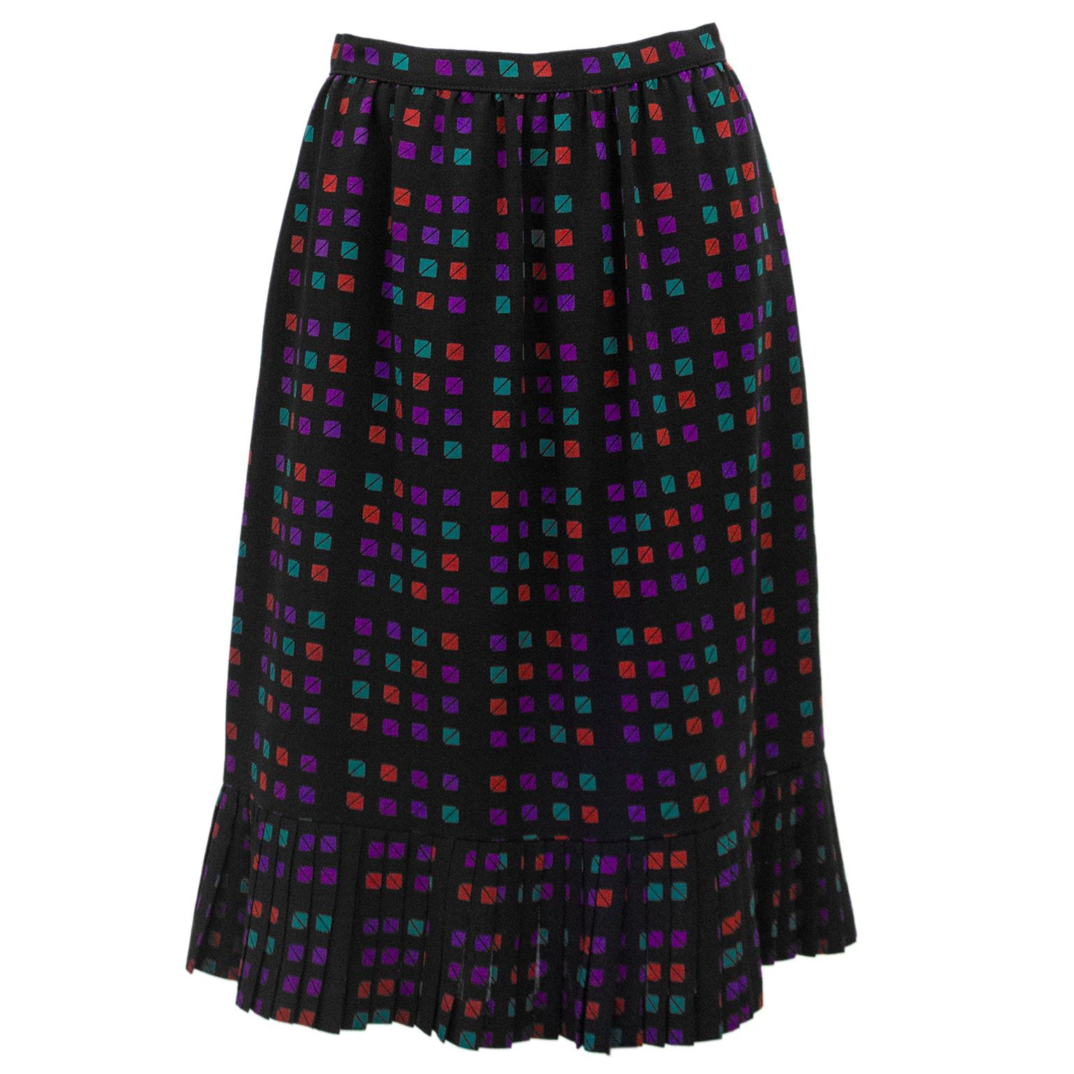 1970s Celine Geometric Skirt  For Sale